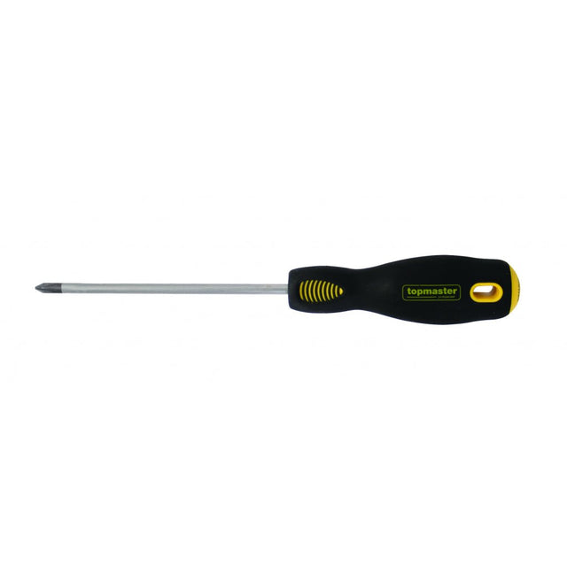TOP MASTER PRO Surubelnita pozi Pz2 6х100mm SVCM TMP Maner ergonomic 2 straturi TPR Varf magnetizat Finisaj crom mat Top Master Pro - scule electrice si unelte profesionale - BricoMart
