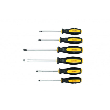 TOP MASTER PRO Surubelnite set 6pcs CR - V TMP Material:otel crom - vanadiu Varf magnetizat Top Master Pro - scule electrice si unelte profesionale - BricoMart