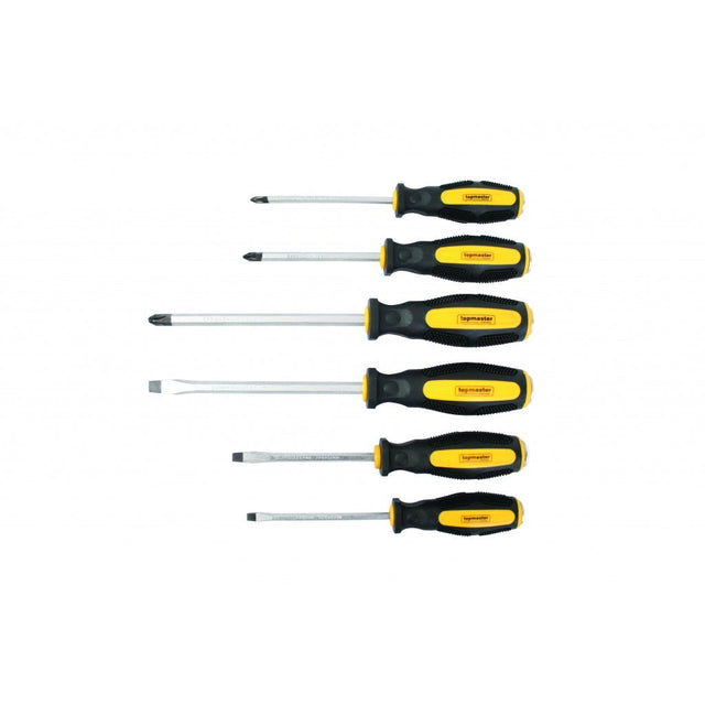 TOP MASTER PRO Surubelnite set 6pcs CR - V TMP Material:otel crom - vanadiu Varf magnetizat Top Master Pro - scule electrice si unelte profesionale - BricoMart