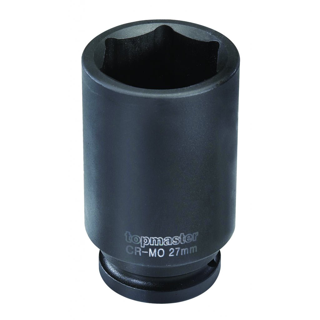 TOP MASTER PRO Tubulara adanca 1"x27mm CR - Mo TMP Material: otel calit crom - molibden de inalta calitate Potrivit pentru chei de impact pneumatice Standard - DIN3121 Top Master Pro - scule electrice si unelte profesionale - BricoMart