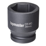 TOP MASTER PRO Tubulara de impact 6PT 3/4" x 36mm TMP Material: otel calit crom - molibden de inalta calitate Potrivit pentru chei de impact pneumatice Calita, acoperire oxid n Top Master Pro - scule electrice si unelte profesionale - BricoMart