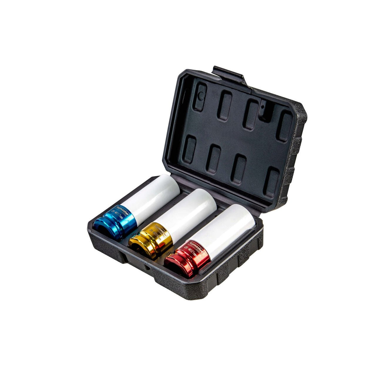 TOP MASTER PRO Tubulare de impact cu protectie set 17, 19, 21mm 1/2" TMP Inserții de impact alungite colorate din aliaj de crom - molibden „Cr - Mo” care oferă o rezistență și o utilizare de lungă Top Master Pro - scule electrice si unelte profesionale - BricoMart