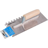 TOP STRONG Gletiera cu maner lemn fara dinti 280x120mm cu dinti TS Pentru tencuit si gletuit adezivi si ipsos Otel lustruit cu dinti Top Strong - scule electrice si unelte profesionale - BricoMart