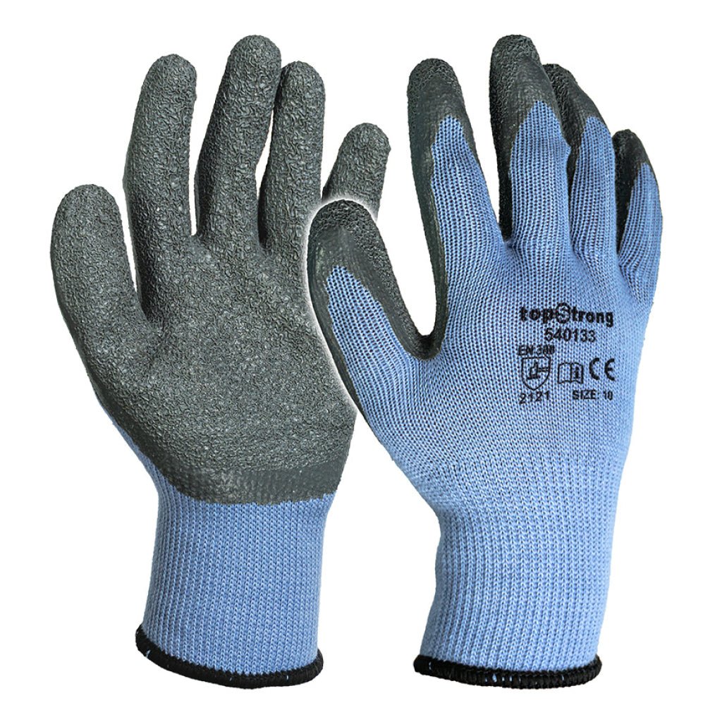 TOP STRONG Manusi de lucru cauciucate gri TS Complet acoperite cu latex Tricotaj fara cusaturi Top Strong - scule electrice si unelte profesionale - BricoMart