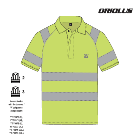 Tricou polo reflectorizant oriolus YATO YT-79411, M - imagine 5
