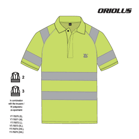 Tricou polo reflectorizant oriolus YATO YT-79415, 3XL - imagine 5