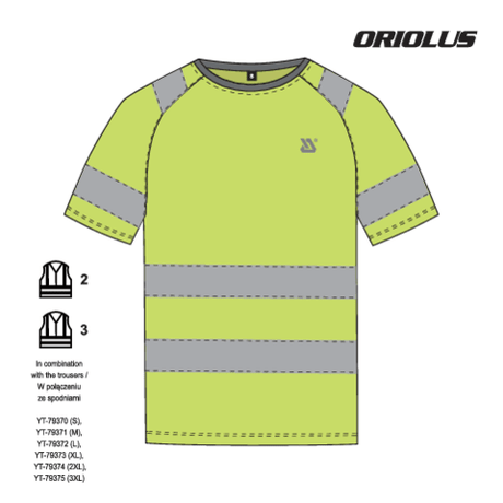 Tricou reflectorizant oriolus YATO YT-79378, L - imagine 5