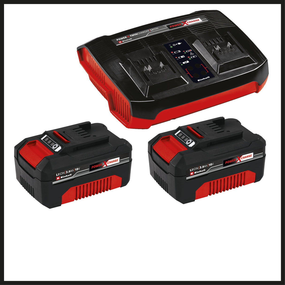 Trimmer de tuns gazon/iarba pe acumulator Einhell AGILLO 36/255 BL Kit Power X - Change (36 V, motor fara perii, filet cu alimentare automata, lama cu 3 dinti, maner de bicicleta, incl. 2x baterii de 3,0 Ah si incarcator Einhell - scule electrice si unelte profesionale - BricoMart