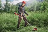 Trimmer de tuns gazon/iarba pe acumulator Einhell AGILLO 36/255 BL Kit Power X - Change (36 V, motor fara perii, filet cu alimentare automata, lama cu 3 dinti, maner de bicicleta, incl. 2x baterii de 3,0 Ah si incarcator Einhell - scule electrice si unelte profesionale - BricoMart