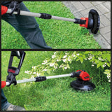 Trimmer de tuns iarba/gazon pe acumulator Einhell GE - CT 18 Li (1x 2,5 Ah Power X - Change (18 V, cap motor rotativ + inclinabil, Flowerguard, incl. 20 de lame din plastic, incl. acumulator de 2,5 Ah + incarcator Einhell - scule electrice si unelte profesionale - BricoMart