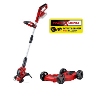 Trimmer de tuns iarba/gazon pe acumulator Einhell GE - CT 18/28 Li TC - Solo Power X - Change (Li - ion, 18 V, incl. carucior de tuns, fir cu latime de taiere de 28 cm, livrare fara acumulator sau incarcator Einhell - scule electrice si unelte profesionale - BricoMart