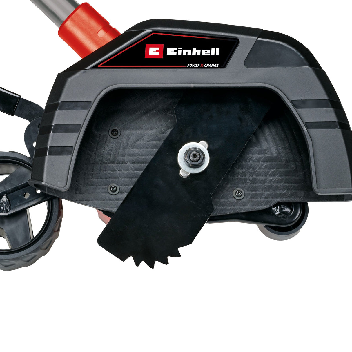 Trimmer de tuns iarba/gazon pe acumulator Einhell GE - LE 18/190 Li - Solo Power X - Change (18V, reglare adancime in 3 trepte 29,5–38 mm, lungime de taiere 19cm, ax divizat, roti, fara acumulator Einhell - scule electrice si unelte profesionale - BricoMart
