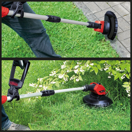 Trimmer de tuns iarba/gazon pe acumulator Einhell Power X - Change GE - CT 18 Li Solo (Li - Ion, 18V, 8500 rpm, cap motor rotativ si inclinabil, Flowerguard, fara acumulator si incarcator Einhell - scule electrice si unelte profesionale - BricoMart