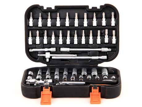 TRUSA CHEI TUBULARE STHOR 58643 + BITI STHOR, 1/4 - 56 PIESE STHOR - scule electrice si unelte profesionale - BricoMart