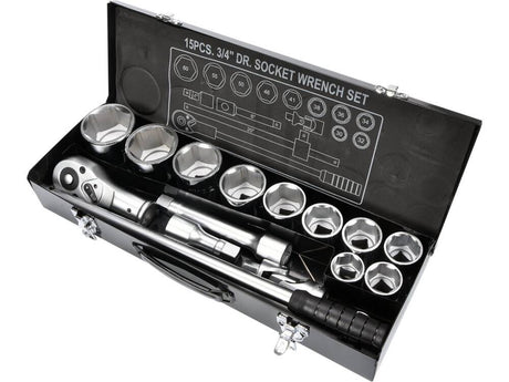 TRUSA CHEI TUBULARE YATO YT - 1334 CU CLICHET 3/4, 15 BUC YATO - scule electrice si unelte profesionale - BricoMart