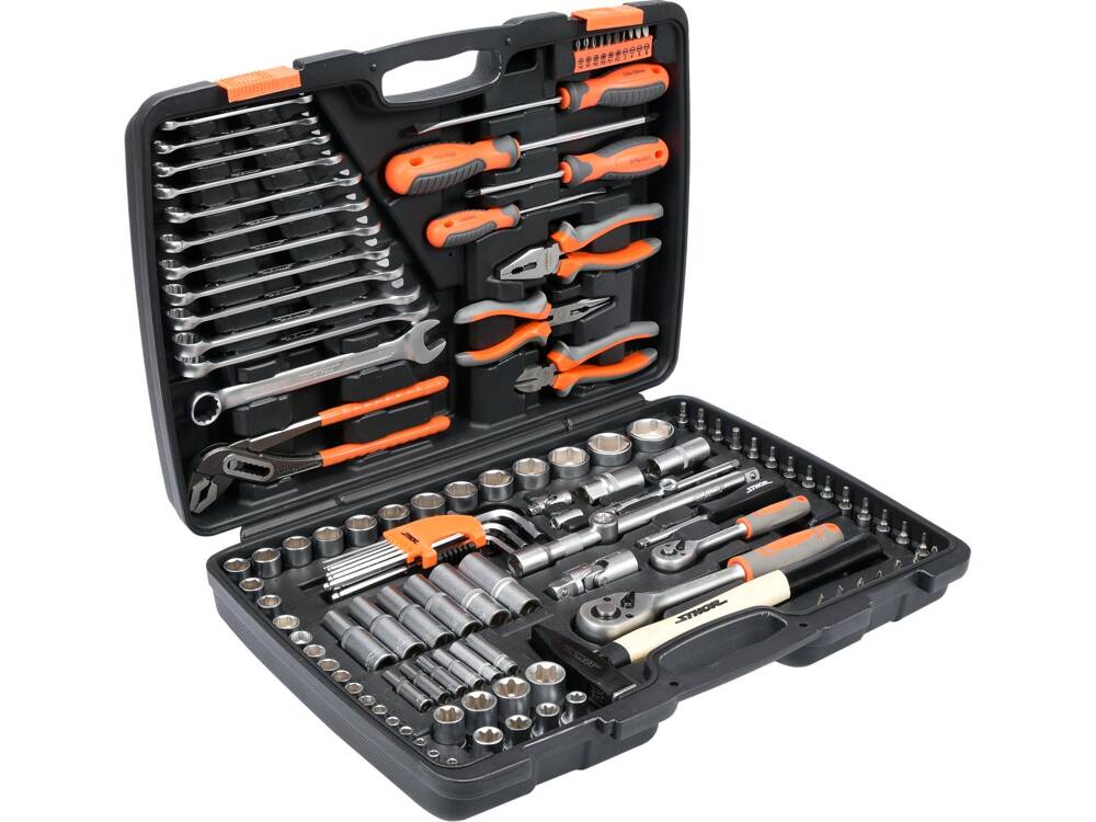 TRUSA TUBULARE 1/2 - 1/4, STHOR 58690 122 PIESE STHOR - scule electrice si unelte profesionale - BricoMart