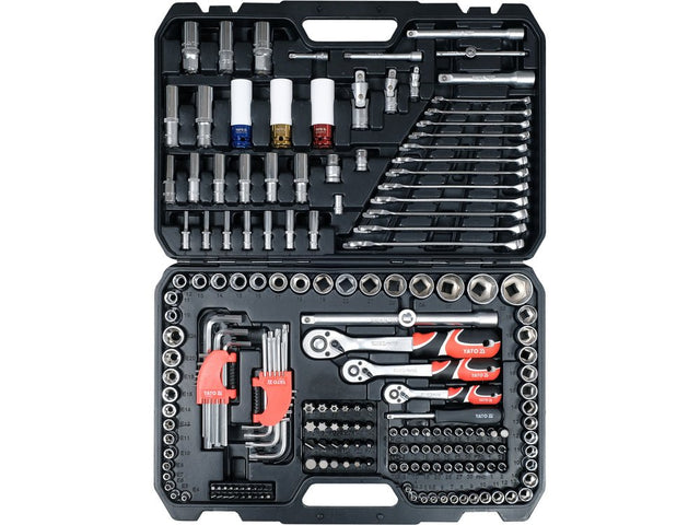 TRUSA TUBULARE 1/4'', 3/8'', 1/2'' 198 PIESE Yato YT - 38850 - 6.3 mm, 9.5 mm, 12.7 mm, CrMo Yato - scule electrice si unelte profesionale - BricoMart