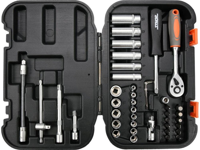 TRUSA TUBULARE 1/4, STHOR 58641 42 PIESE STHOR - scule electrice si unelte profesionale - BricoMart