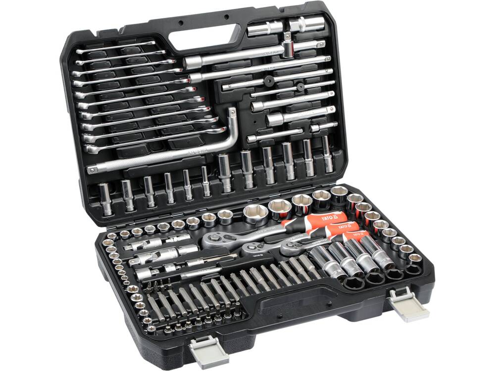 TRUSA TUBULARE SI YATO YT - 38872 ANTRENOR 1/2, 1/4, 3/8, 128 PIESE YATO - scule electrice si unelte profesionale - BricoMart
