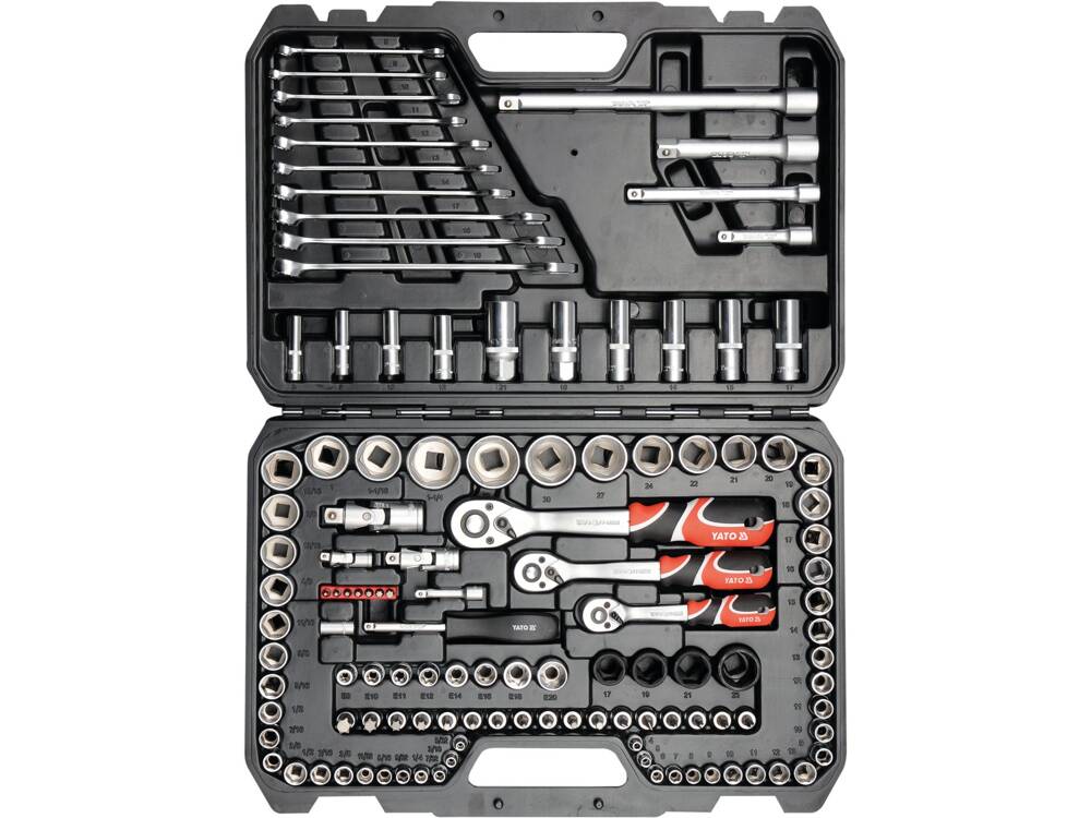 TRUSA TUBULARE YATO YT - 38801 120 PIESE, MATRIC&SAE YATO - scule electrice si unelte profesionale - BricoMart