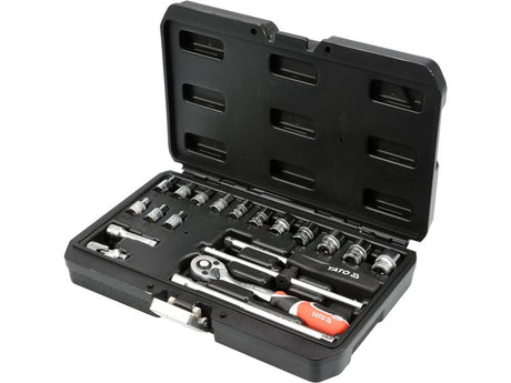 TRUSA TUBULARE+ANTRENOR, 20 YATO YT - 14491 BUC, 1/4, CR - V YATO - scule electrice si unelte profesionale - BricoMart