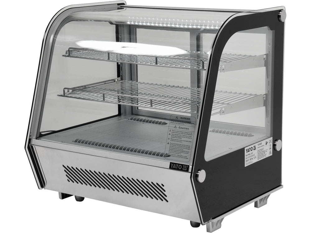 VITRINA FIRGORIFICA DE PREZENTARE 120L 70.2X56.8X68.6CM - ARGINTIU Yato YG - 05025 - Vitrine frigorifice, rezistent Yato - scule electrice si unelte profesionale - BricoMart
