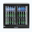 Vitrina frigorifica bar 198L cu doua usi glisante 900x520x(H)835 mm, negru, Barmatic