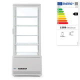 Vitrina frigorifica de prezentare 98 L alba - 452x406x(H)1116 mm
