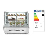 Vitrina rece pt prezentare, 120 lt, interval temp. 0-6 gr C, 160 W, corp inox, ARKTIC by Hendi, 707x570x(H)680mm, Clasa energetica B