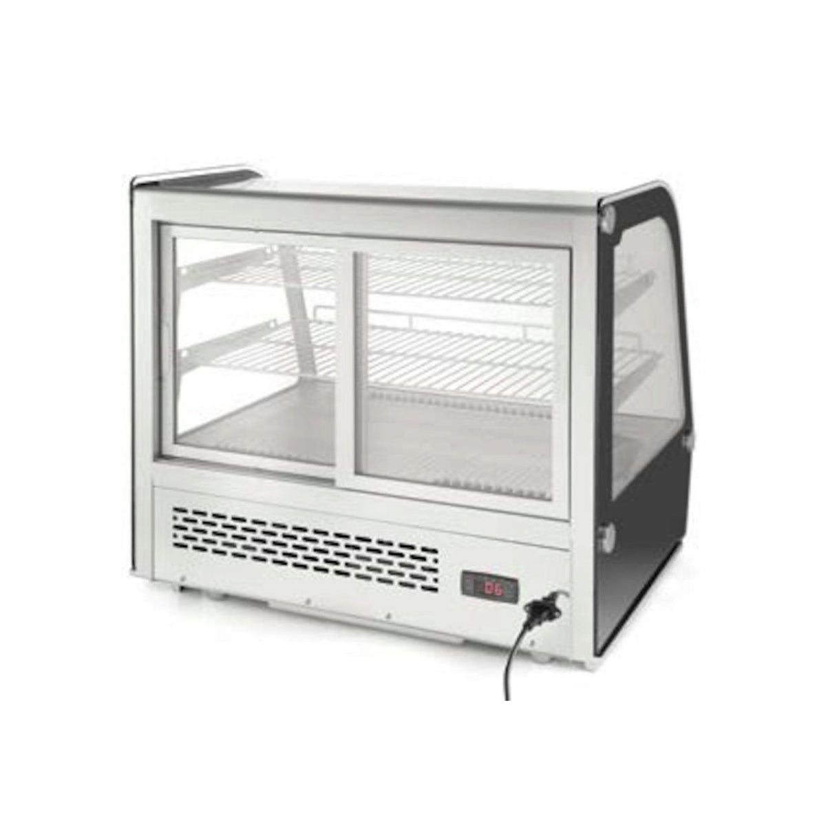 Vitrina rece pt prezentare, 120 lt, interval temp. 0-6 gr C, 160 W, corp inox, ARKTIC by Hendi, 707x570x(H)680mm, Clasa energetica B