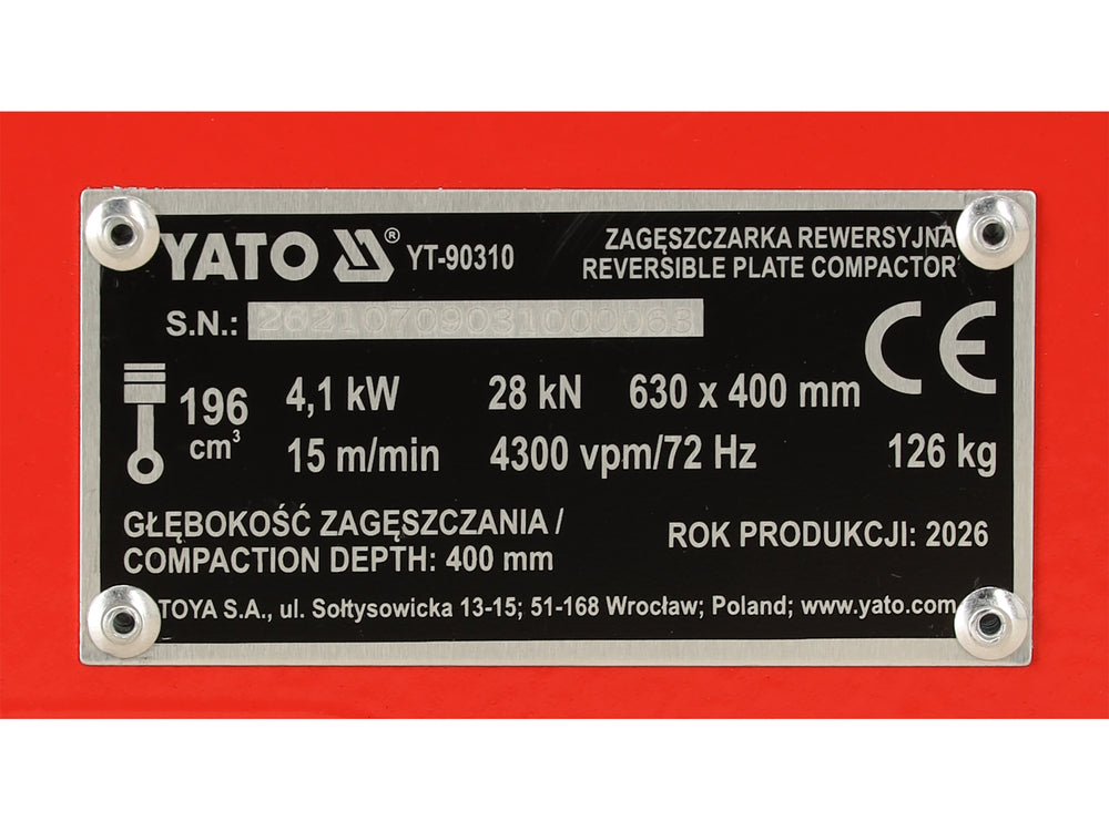 Eticheta tehnică YATO YT-90310 – 28 kN, 126 kg