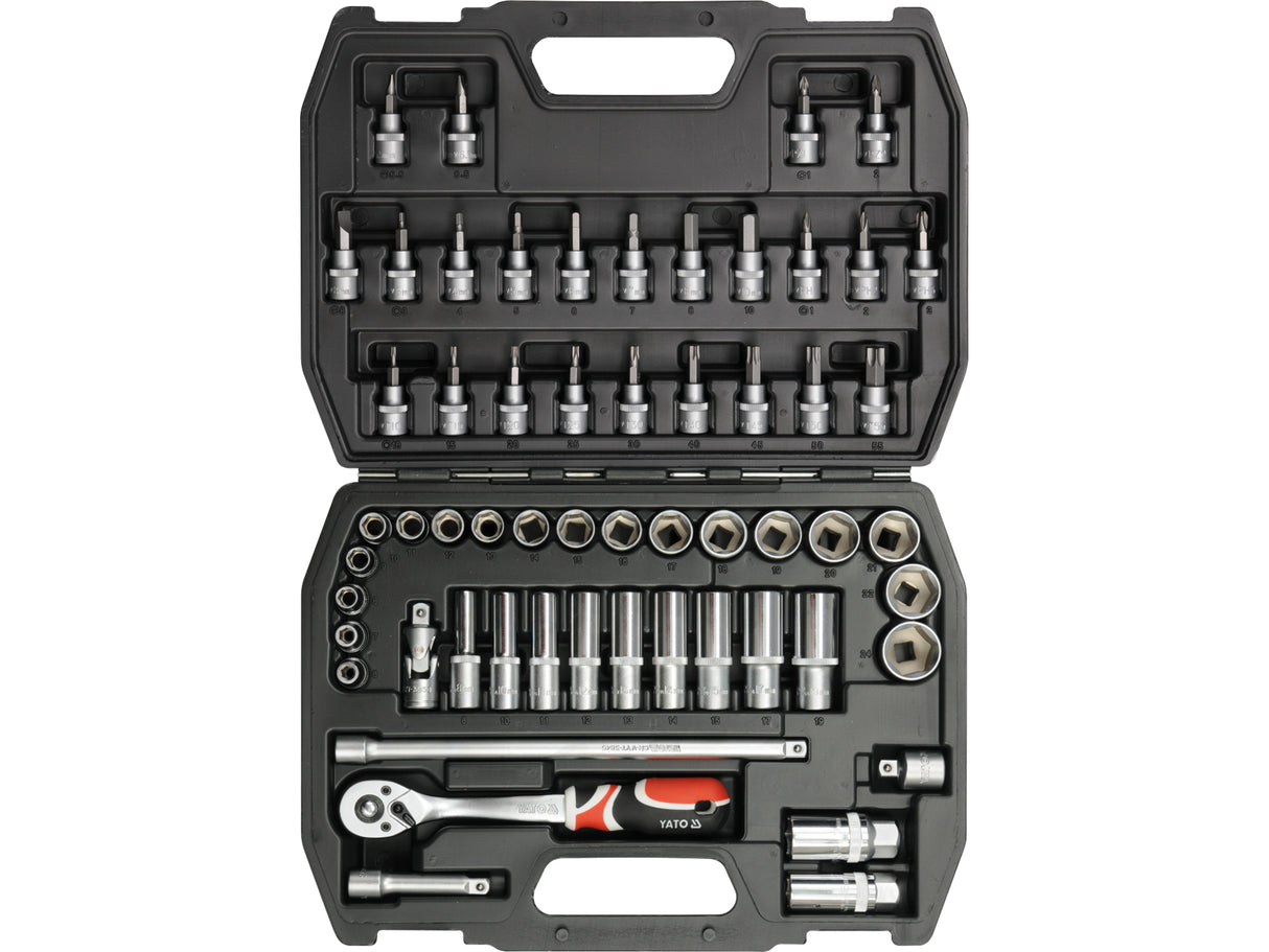TRUSA CHEI TUBULARE+ANTRENOR YATO YT-3857 3/8, M, 58 PIESE