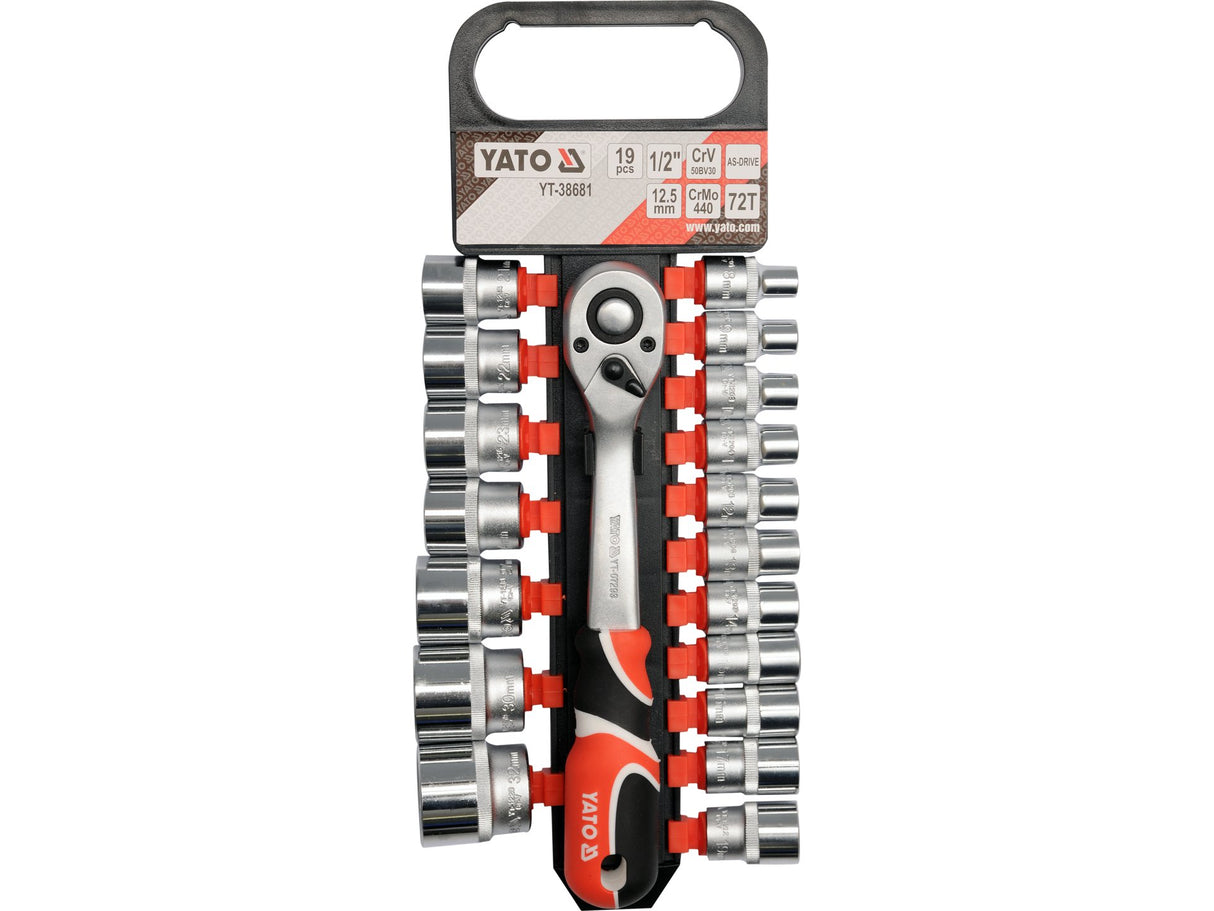 SET TUBULARE+ANTRENOR 19PIESE, YATO YT-38681 1/2