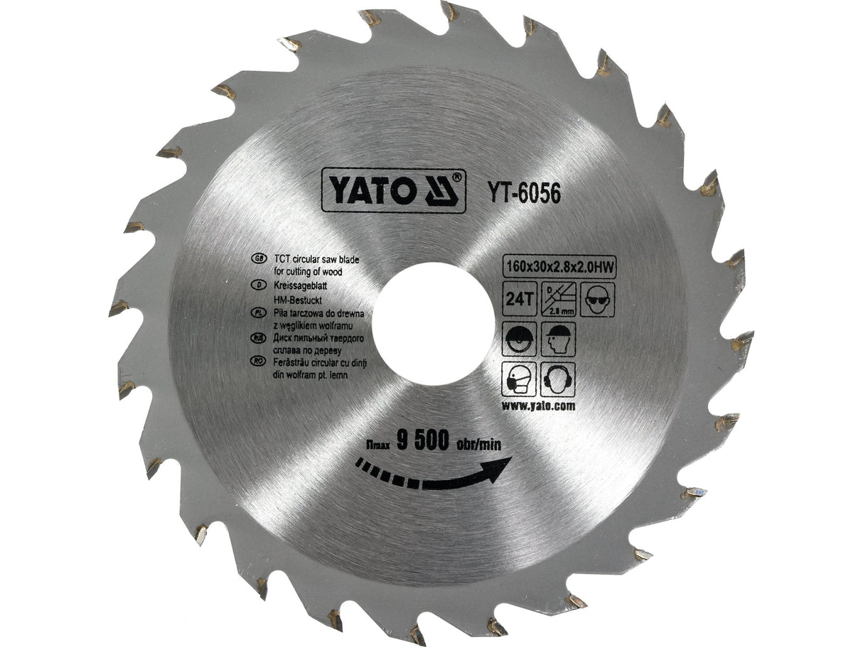 DISC FIERASTRAU WOLFRAM YATO YT-6056 PENTRU LEMN 160X24TX30MM