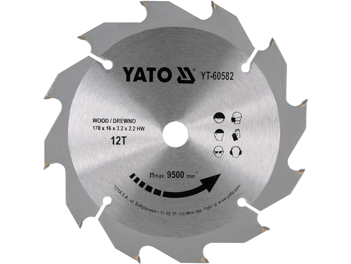 DISC CIRCULAR PENTRU YATO YT-60582 LEMN 170X12TX16MM