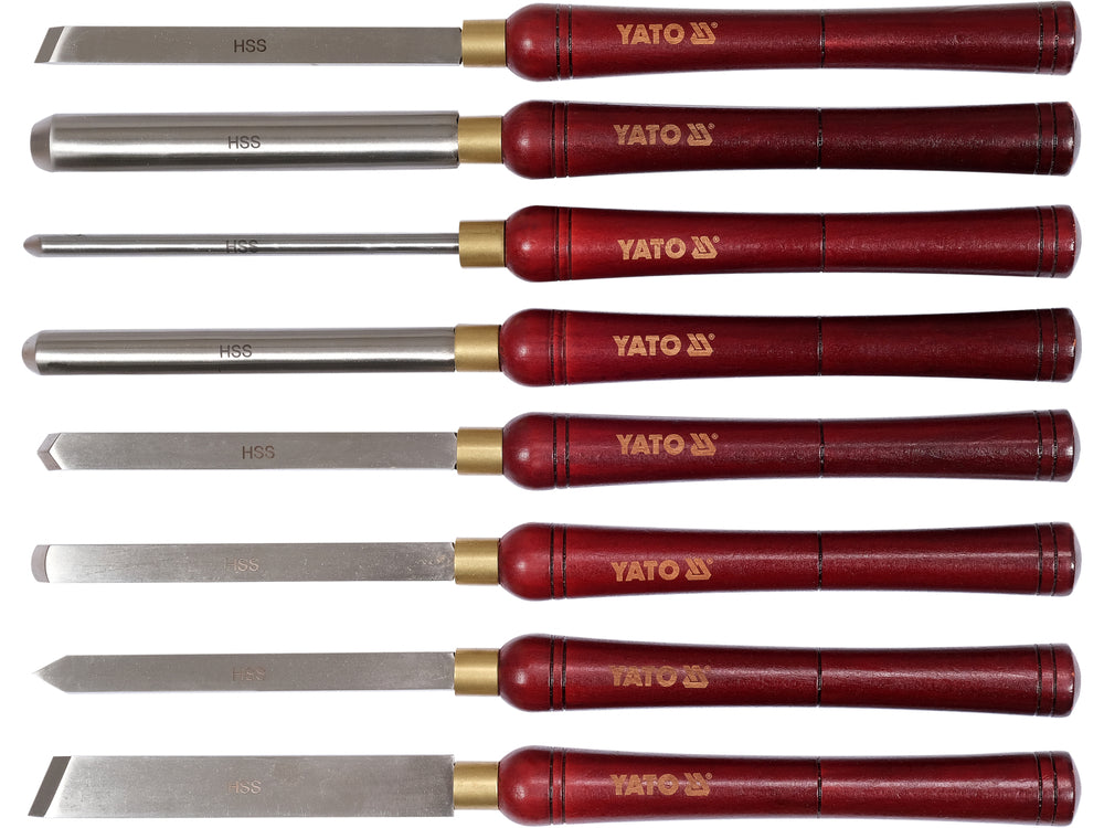 Set 8 dălți pentru strunjirea lemnului YATO YT-62780