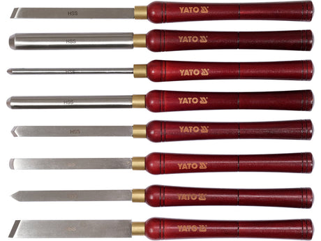 Set 8 dălți pentru strunjirea lemnului YATO YT-62780