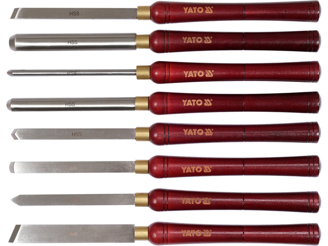 Set 8 dălți pentru strunjirea lemnului YATO YT-62780