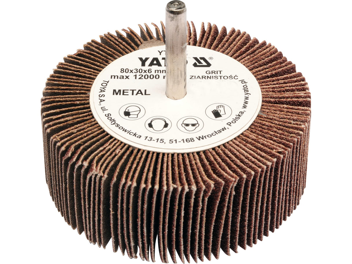 PERIE ABRAZIVA CIRCULARA YATO YT-83376 CU TIJA 80X30X6MM, P150